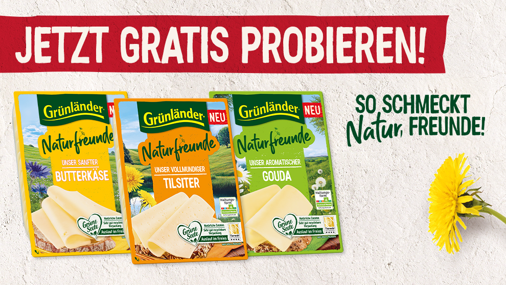 Grünlander Naturfreunde Käse [gratis testen, Geld zurück!]