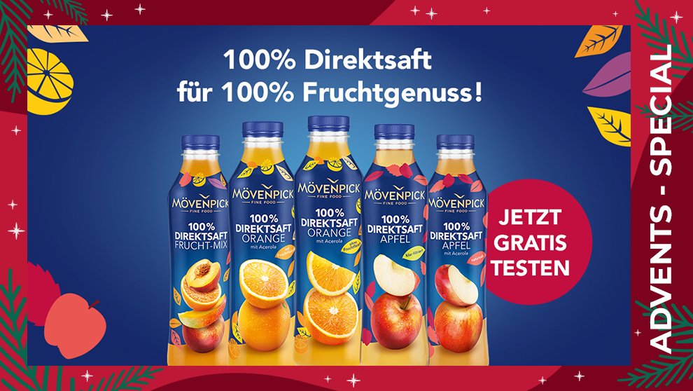 2x Mövenpick 100% Direktsaft [gratis testen, Geld zurück!]