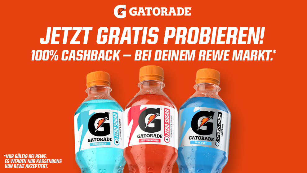 3x Gatorade Sports Drink [gratis testen, Geld zurück!]